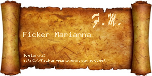 Ficker Marianna névjegykártya